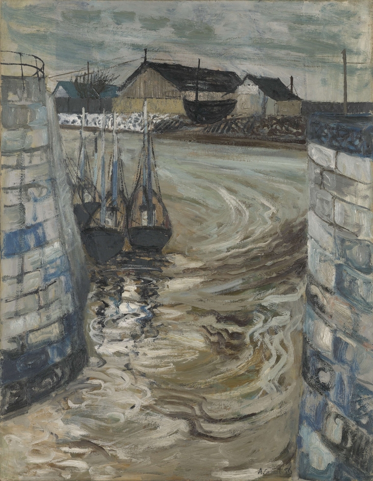 Boats at Honfleur painting